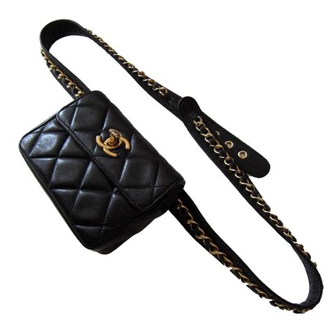 chanel waist chain bag|chanel vintage quilted waist bag.